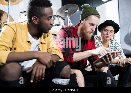 Young People in Music Studio Stock Photo