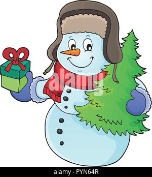 Christmas snowman subject image 1 - eps10 vector illustration. Stock Vector