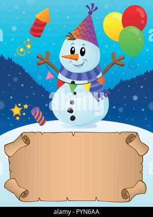 Parchment with party snowman theme 1 - eps10 vector illustration Stock ...