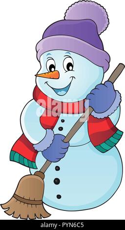 Winter snowman subject image 5 - eps10 vector illustration. Stock Vector