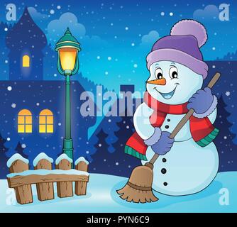 Winter snowman subject image 6 - eps10 vector illustration. Stock Vector