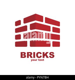Brick Construction Logo Template Design Vector, Emblem, Design Concept, Creative Symbol, Icon Stock Vector