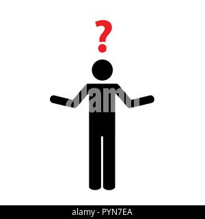 pictogram man with question mark sign icon vector illustration EPS10 Stock Vector