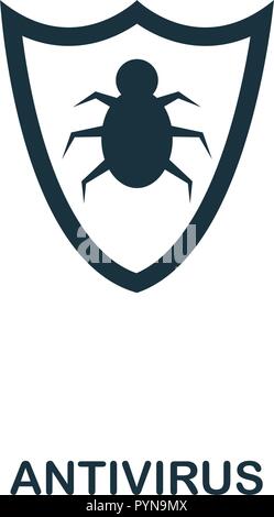 Antivirus icon. Premium style design from security collection. UX and UI. Pixel perfect antivirus icon for web design, apps, software, printing usage. Stock Vector