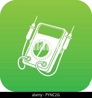 Multi meter icon green vector Stock Vector
