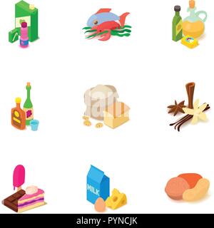Viand icons set, isometric style Stock Vector