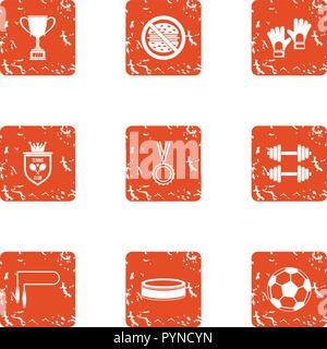 Sentence icons set, grunge style Stock Vector