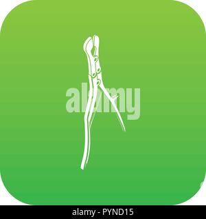 Surgical pliers icon green vector Stock Vector