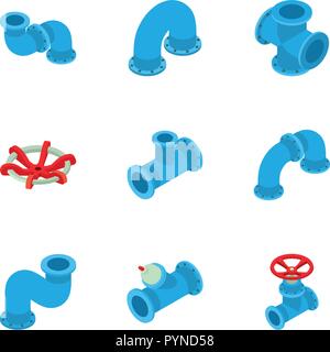 Metalworking production icons set, isometric style Stock Vector