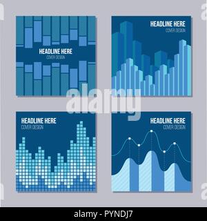 Set of 4 creative covers with infographic elements. Applicable for Posters, Placards, Covers, Cards, Flyers, Banner Designs. Colorful backgrounds. Abs Stock Vector