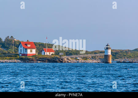 Ram Island Light built 1883 on the eastern side of Boothbay Harbor Mainbe in the United States Stock Photo
