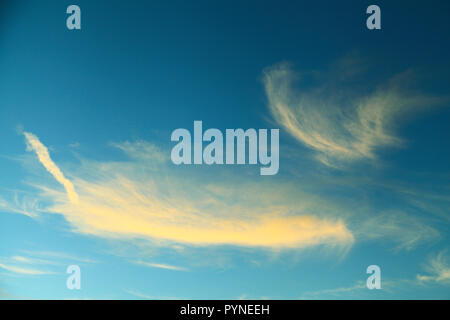 Cirrus cloud, formation, white cloud, clouds, blue sky Stock Photo