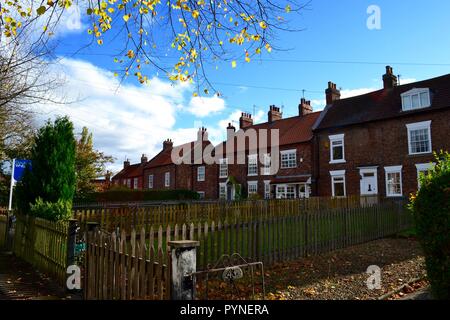 Colourful image of Hartburn Village and its' traditional old British style buildings, Stockton-on-Tees, Cleveland. UK. Taken in Autumn. Stock Photo