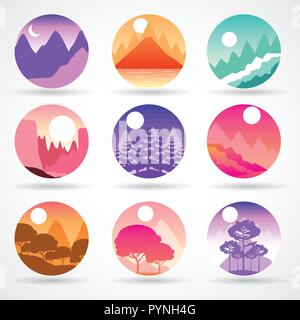 wanderlust travel landscapes Stock Vector