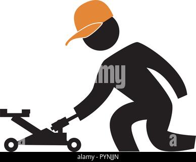 worker mechanic silhouette avatar vector illustration design Stock Vector