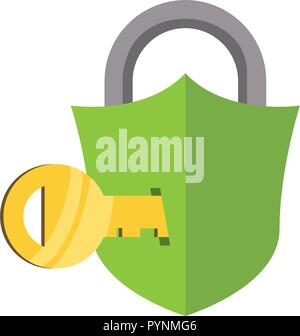 secure padlock isolated icon vector illustration design Stock Vector