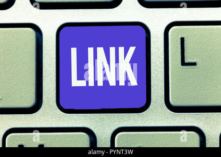 Text sign showing Link. Conceptual photo Loop in a chain Network of routes between webpages Connection. Stock Photo