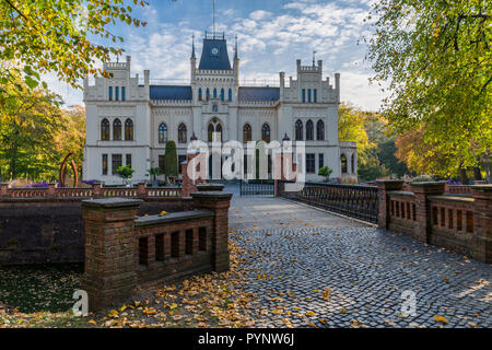 Evenburg Castle in Leer built in neo-Gothic style Stock Photo