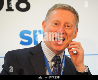 London, UK. 29th Oct, 2018. Robert Sinclair, CEO London City Airport, speaking at the Airport Operators Conference being held at County Hall, London today (Mon) Credit: Finnbarr Webster/Alamy Live News Stock Photo