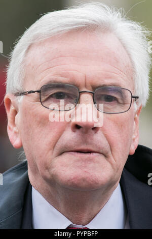 London, UK. 30th Oct, 2018. Shadow Labour Chancellor arrives in Westminster as MPs prepare to debate and give their reaction to the 2018 Budget delivered by Philip Hammond to the House of Commons on 29th October Credit: amer ghazzal/Alamy Live News Stock Photo