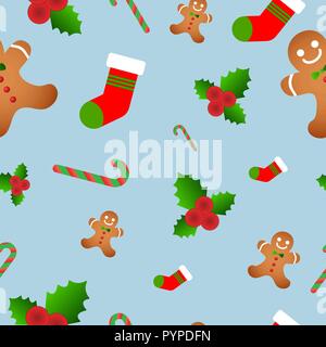 Vector seamless flat pattern with icons a Stock Vector