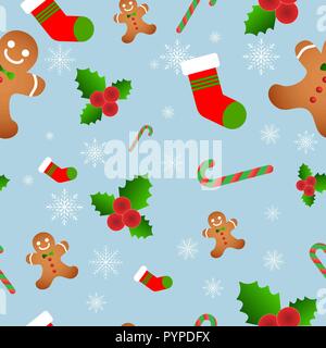 Vector seamless flat pattern with icons a Stock Vector