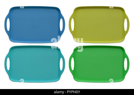 Isolate multi color food tray on white background Stock Photo
