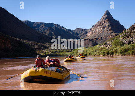 Diamond Peak. Rafting the Colorado River, Grand Canyon National Park, Arizona, USA. Stock Photo