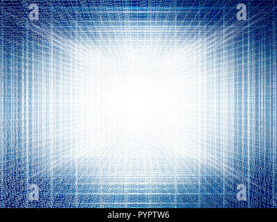 Abstract technology background with lines of binary code visible behind ...
