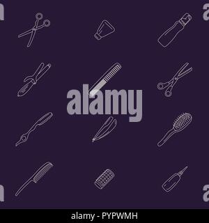 Barbershop collection isolated on white backdrop. Vector icons Stock Vector