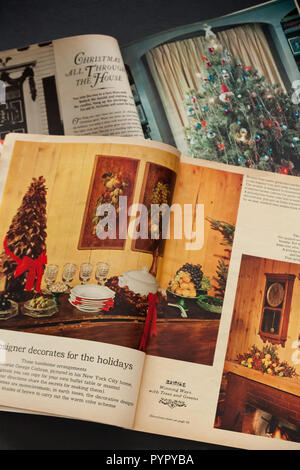 WOODBRIDGE, NEW JERSEY - October 11, 2018: Vintage 1964 Woman's Day magazines are shown featuring Christmas articles Stock Photo
