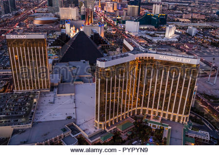 Aerial view of Mandalay Bay Resort and Casino, Las Vegas, Nevada, USA ...