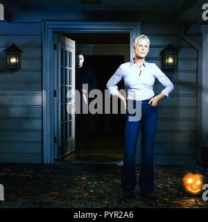 Original film title: HALLOWEEN. English title: HALLOWEEN. Year: 2018. Director: DAVID GORDON GREEN. Stars: JAMIE LEE CURTIS; NICK CASTLE. Credit: MIRAMAX / Album Stock Photo