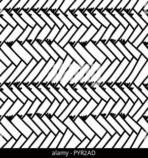 Woven sketch seamless pattern. Braided mat. Vector Illustration. Stock Vector