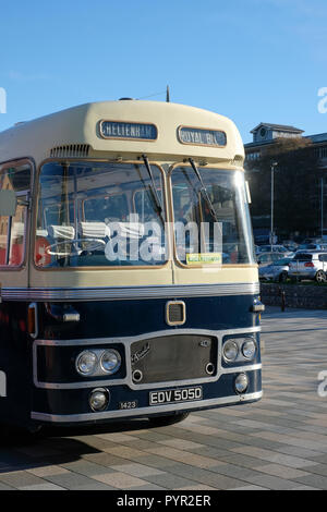 Cheltenham Royal Blue coach in a parade of classic motor vehicles at ...