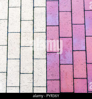 Colored concrete textured paving slabs, close up image Stock Photo