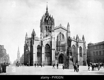 St Giles Cathedral, Edinburgh early 1900s Stock Photo