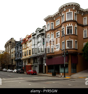 Victorian style houses in San Francisco Stock Photo