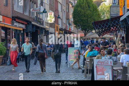 Restaurants, Pontstrasse, Aachen, North Rhine-Westphalia, Germany, Nordrhein-Westfalen, Deutschland Stock Photo