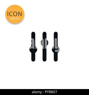 Setting control adjustment icon flat style in black color vector illustration on white background. Stock Vector