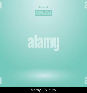 Gradient of blur turquoise green mint color background studio, vector eps10 Stock Vector