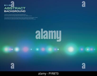 Abstract of spectrum glowing stipe line pattern on green blue background, illustration vector eps10 Stock Vector