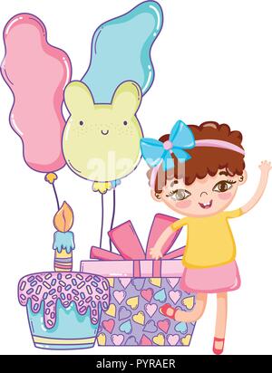 Happy birthday girl cartoons Stock Vector