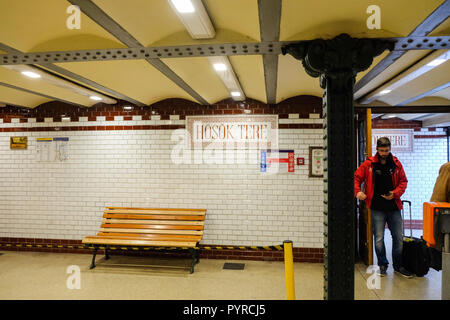 Metro station Hosok tere, Budapest, capital city of Hungary. October 2018 Stock Photo