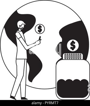 volunteers help work Stock Vector