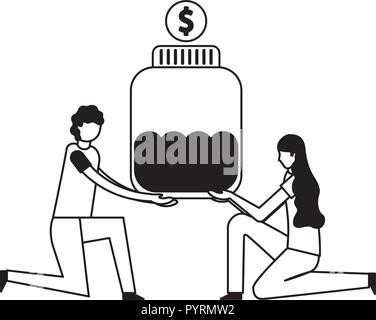 volunteers help work Stock Vector