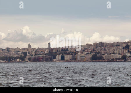View of buildings by Bosphorus on the Eruopean side of Istanbul. Stock Photo