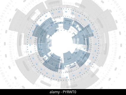 Tech gears with binary code abstract background. Vector design Stock Vector