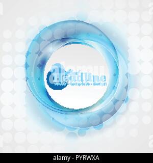 Abstract shiny blue swirl circles background. Vector design Stock Vector