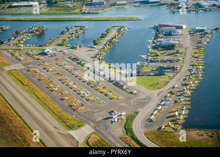 Anchorage float plane airport, Alaska, USA. Stock Photo